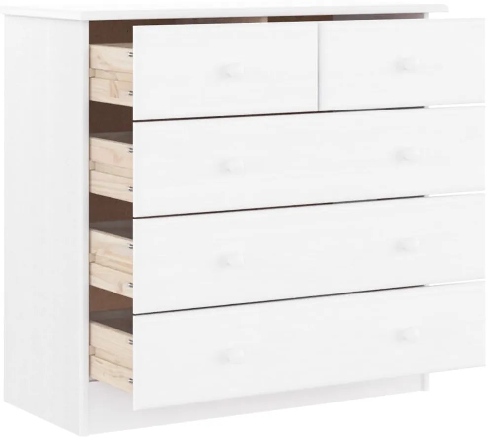 Cómoda ALTA 77x35x73 cm madeira de pinho maciça branco