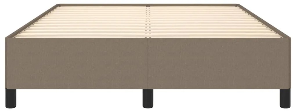 Cama sem colchão 140x190 cm tecido castanho-acinzentado