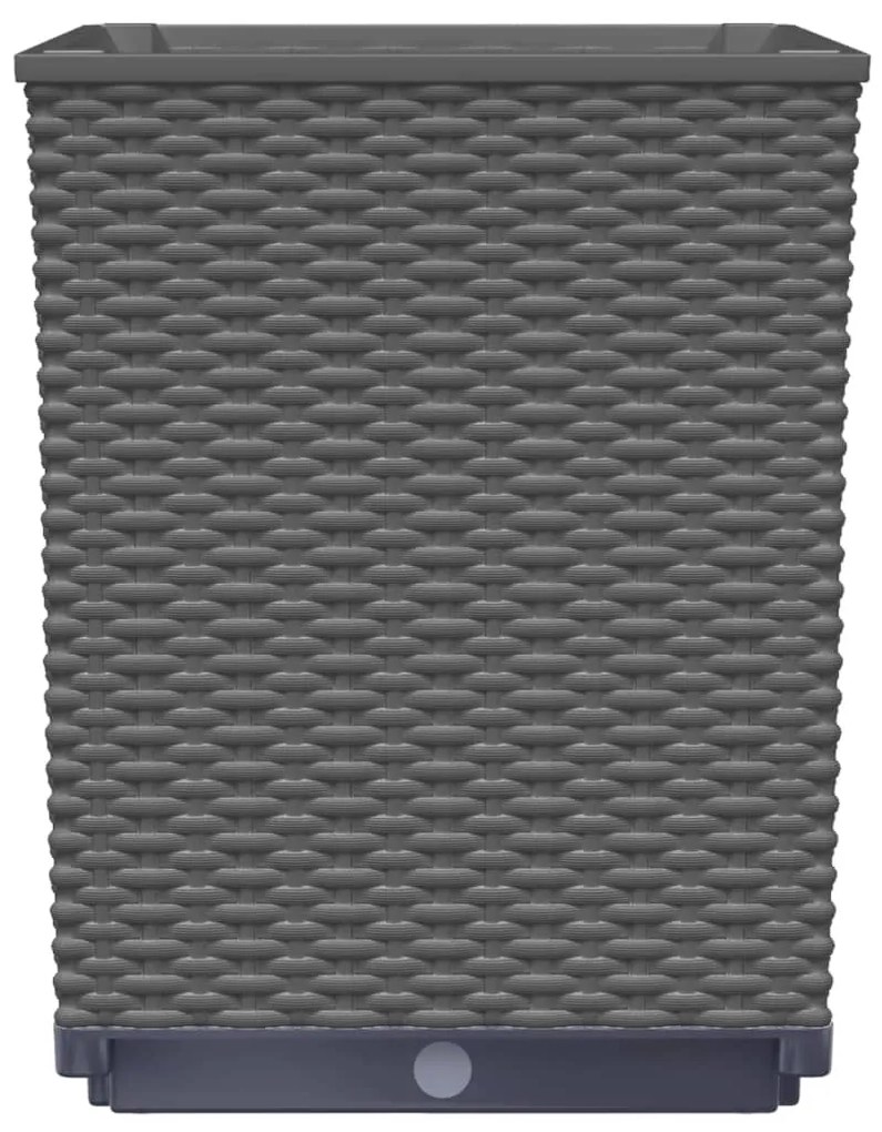 Vasos/floreiras 4 pcs 30x30x37 cm polipropileno preto