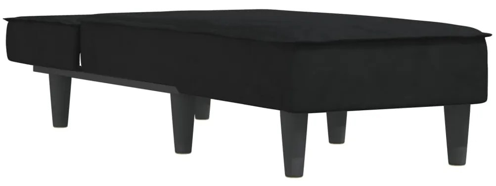 Chaise longue veludo preto