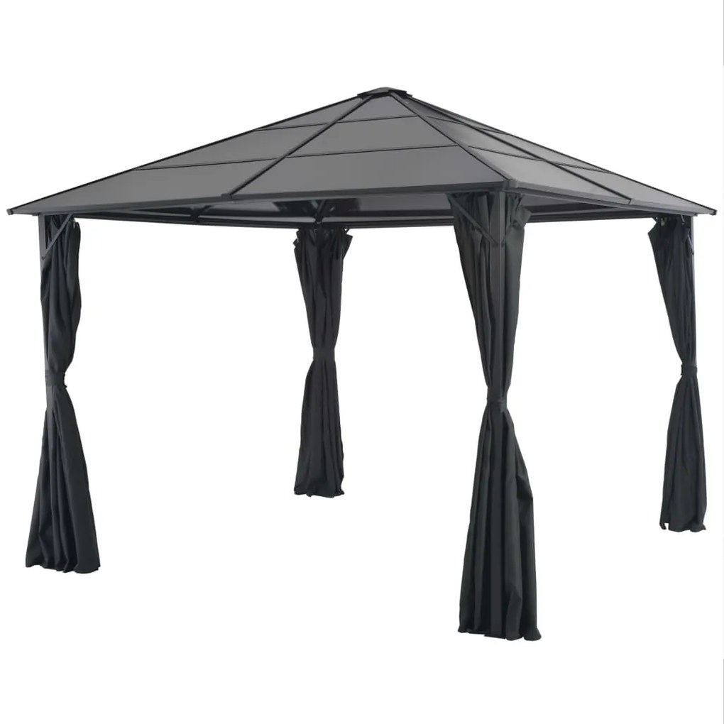 vidaXL Gazebo com cortinas Alumínio 3x3 m preto
