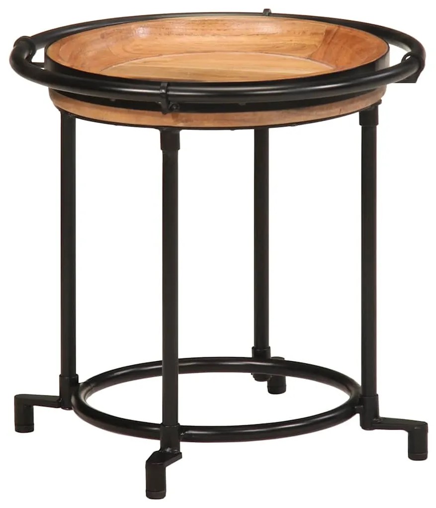 2 pcs Conjunto de mesa de apoio madeira de acácia maciça
