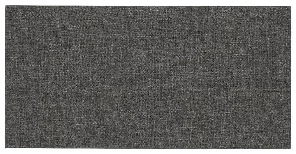 Painel de parede 12 pcs 30x15 cm tecido 0,54 m² cinza-escuro
