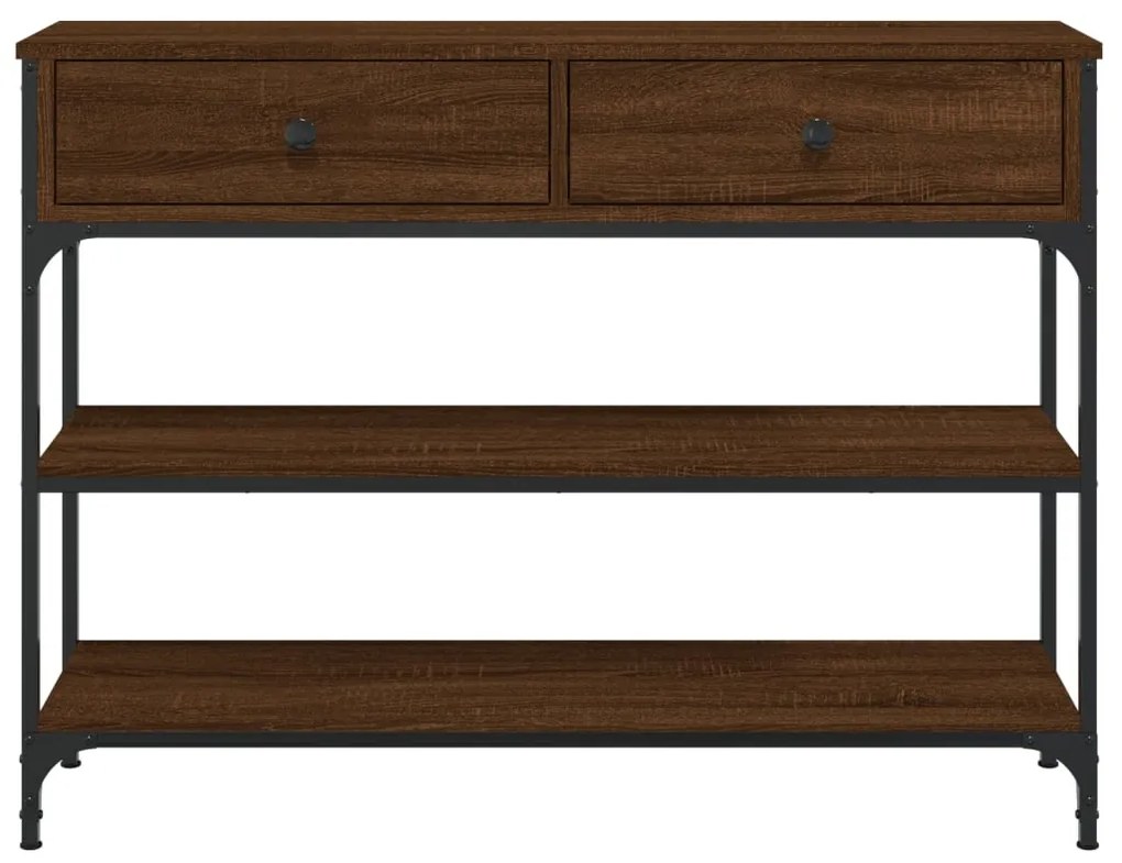 Mesa consola 100x25x75 cm derivados madeira carvalho castanho