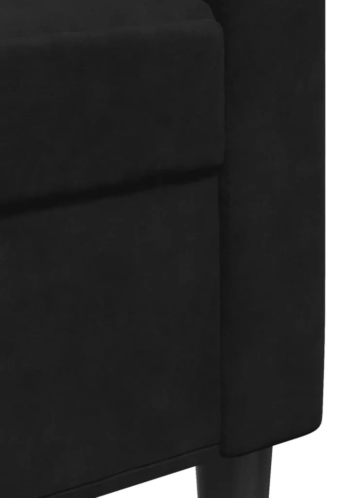 4 pcs conjunto de sofás com almofadões e rolos veludo preto