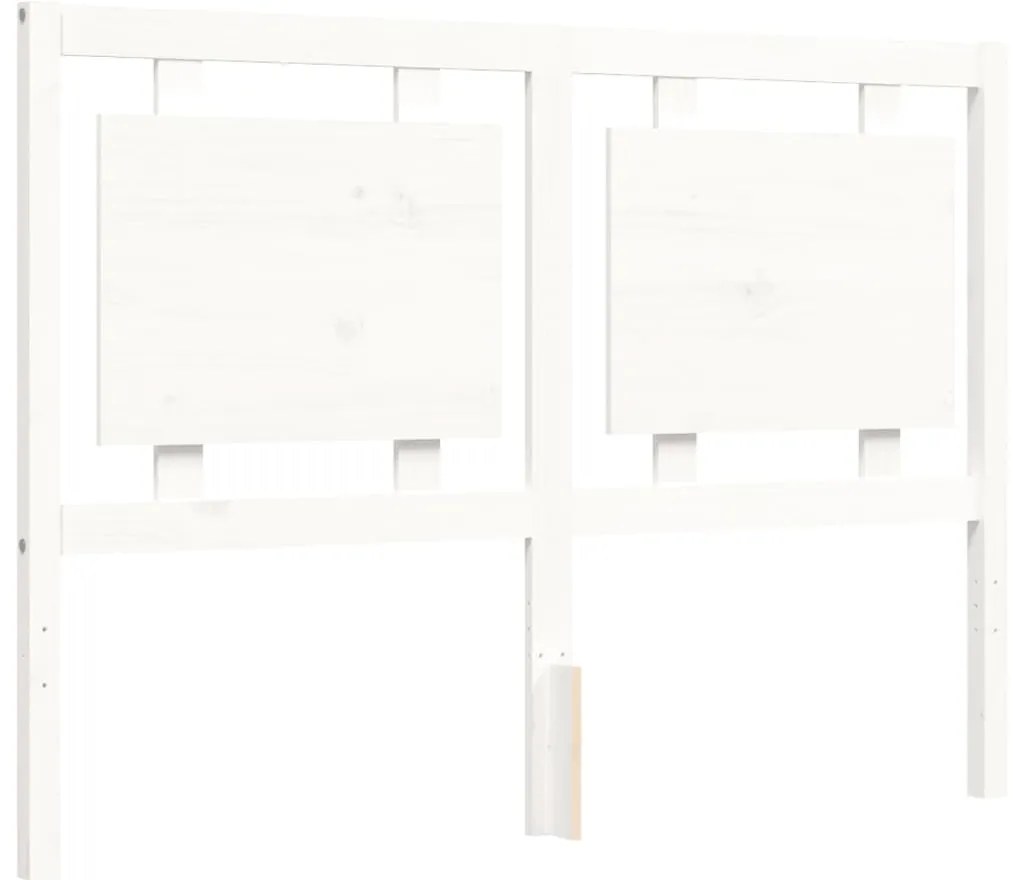 Cama sem colchão 140x200 cm madeira de pinho maciça branco