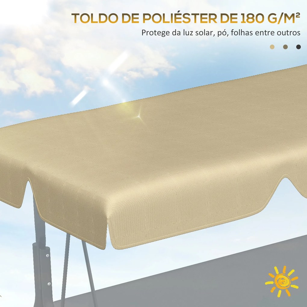 Outsunny Toldo de Substituição para Baloiços de 3 Lugares Toldo para B