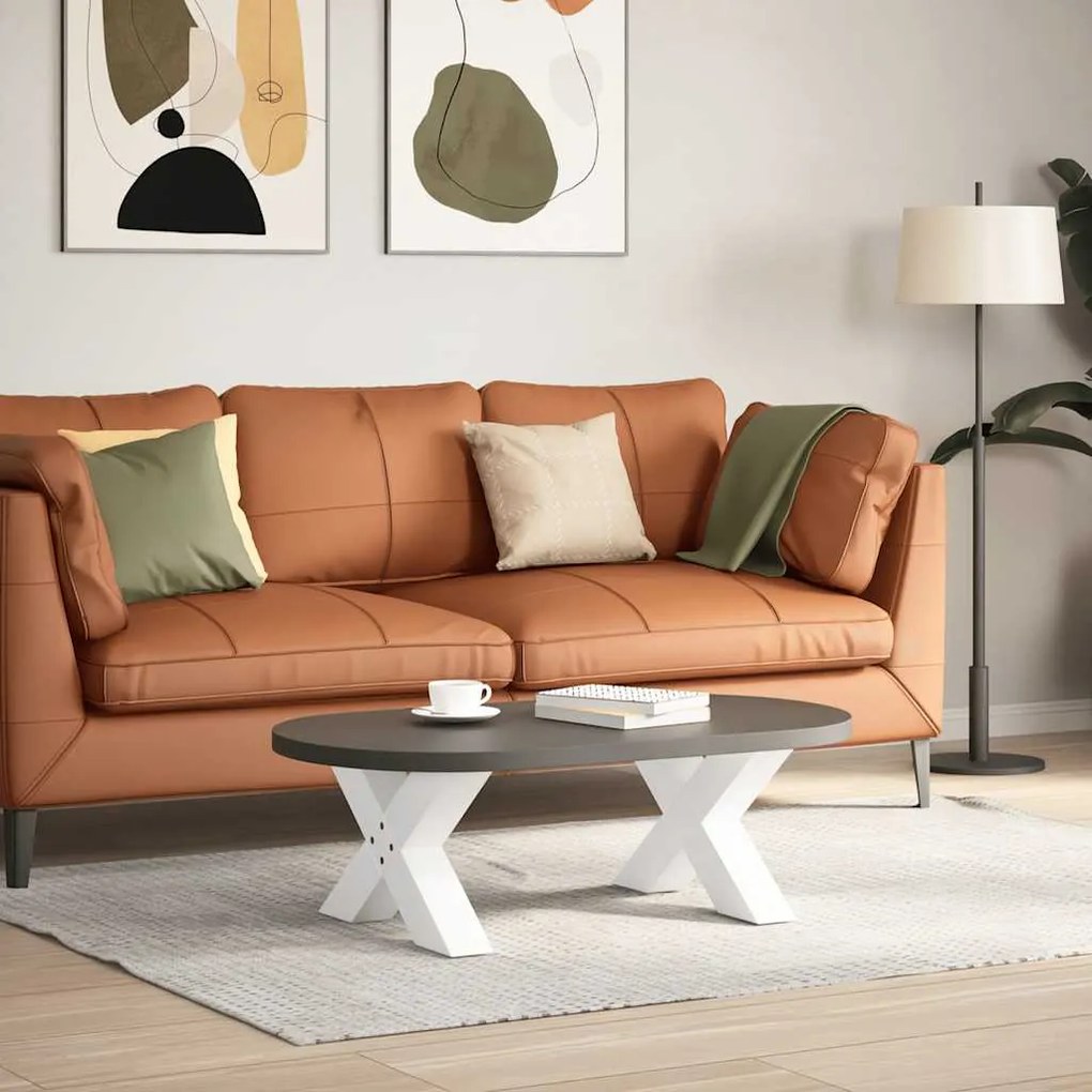 Pés para mesa de centro em formato de X, 2 peças, branco, 60x (30-31)