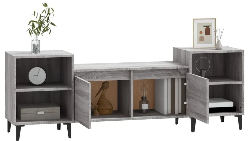 Móvel de TV 160x35x55 cm derivados de madeira cinzento sonoma