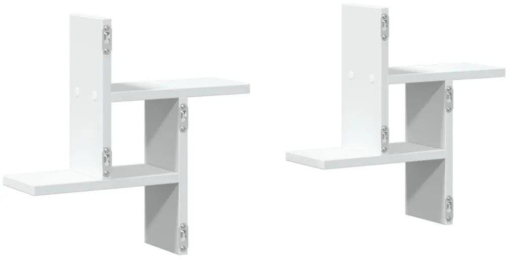 Prateleiras de parede 2 pcs 38x12x38cm derivados madeira branco