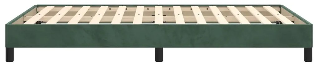 Estrutura de cama sem colchão 120x200 cm veludo verde-escuro