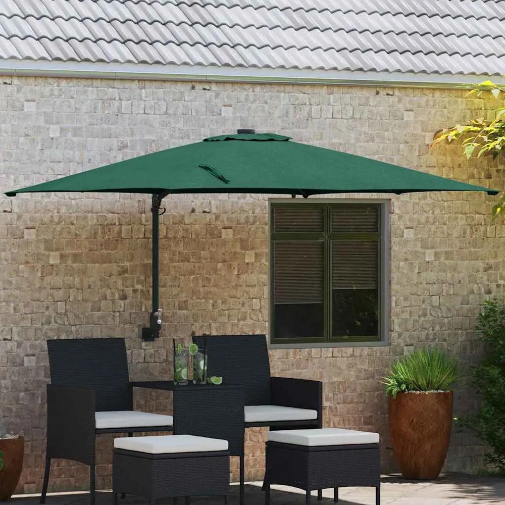 vidaXL Guarda-sol de Jardim Verde 248.5 x 247.5 x 160 cm tecido