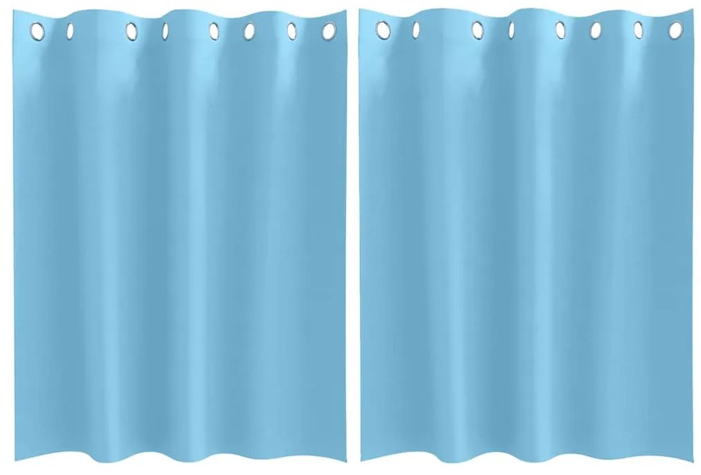 Cortinas com cortinas 2 pcs Azul claro 140 x 140 cm Poliéster