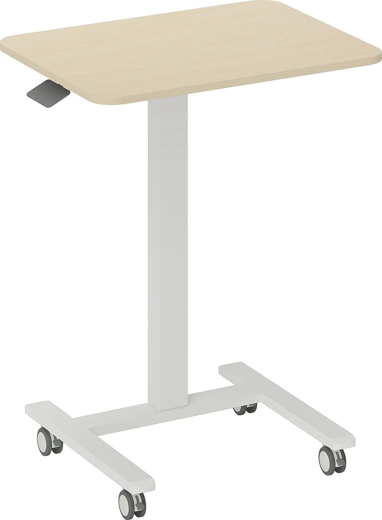 Vinsetto Secretária de pé, mesa para portátil, ajustável em altura, 4 rodas, 65 cm x 48 cm x 108 cm, Amarelo | Aosom Portugal