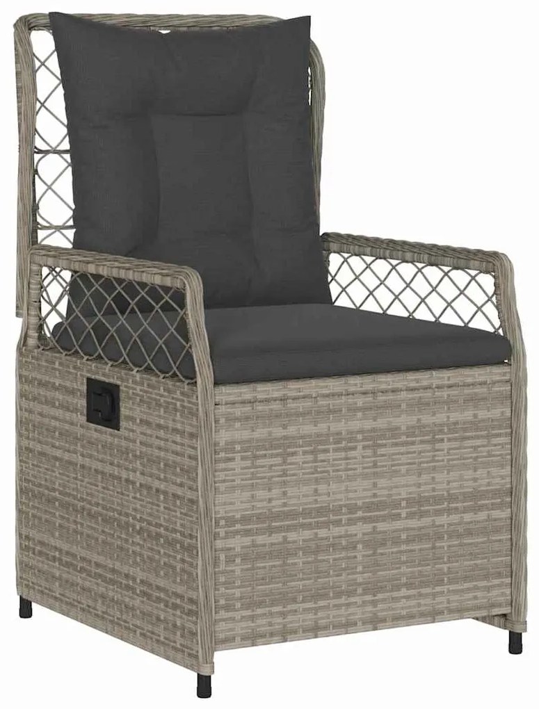 Conjunto de Jantar de Jardim com 5 peças em Polyrattan Cinza Claro