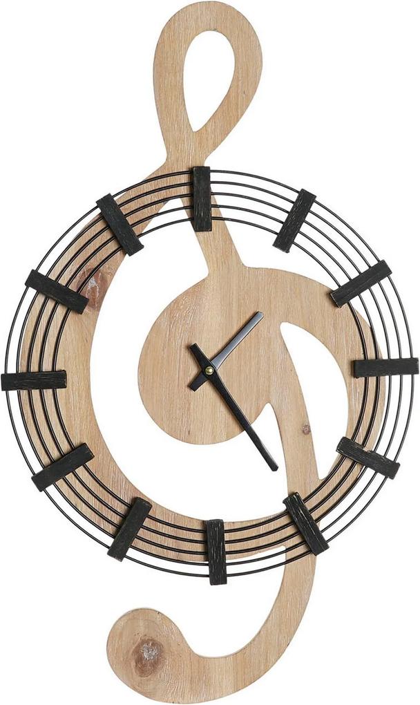 Relógio de Parede DKD Home Decor Musical Ferro Madeira MDF (35 x 4 x 60 cm)