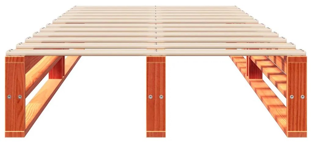 Cama sem colchão 100x200 cm pinho maciço castanho-mel
