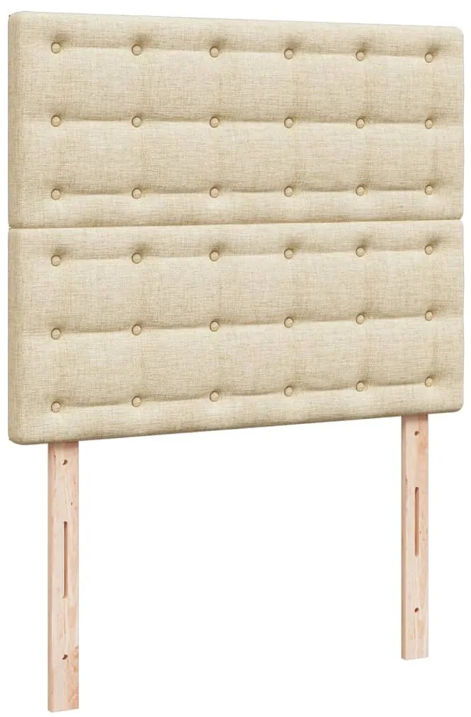 Cama boxspring com colchão 120x190 cm tecido cor creme
