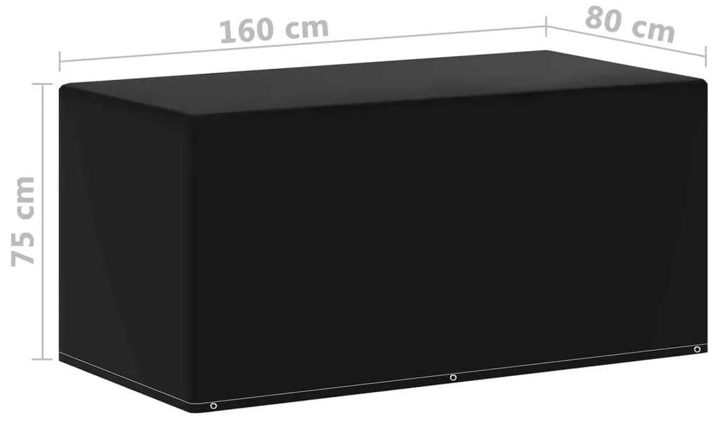Capas p/ mobília de jardim 2 pcs 6 ilhós 160x80x75 cm