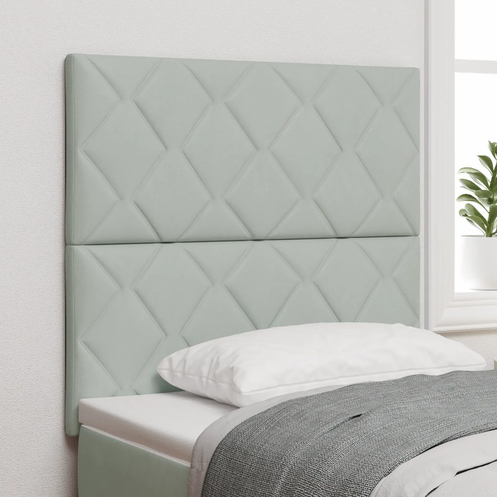 Cabeceira vidaXL Design Blocos de Diamante Cinza Claro 100 cm Veludo,