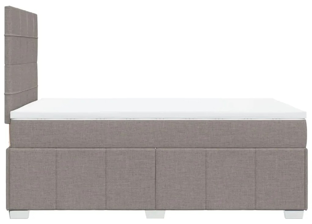 Cama boxspring c/ colchão 120x190cm tecido castanho-acinzentado