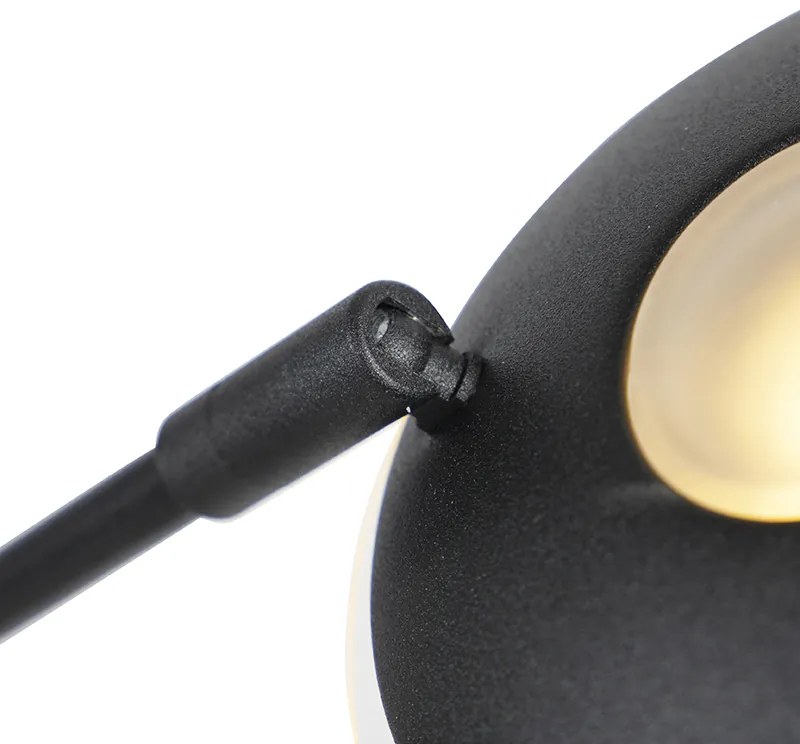 Candeeiro de pé preto com braço de leitura incl. LED e porta USB - Sevilla Moderno