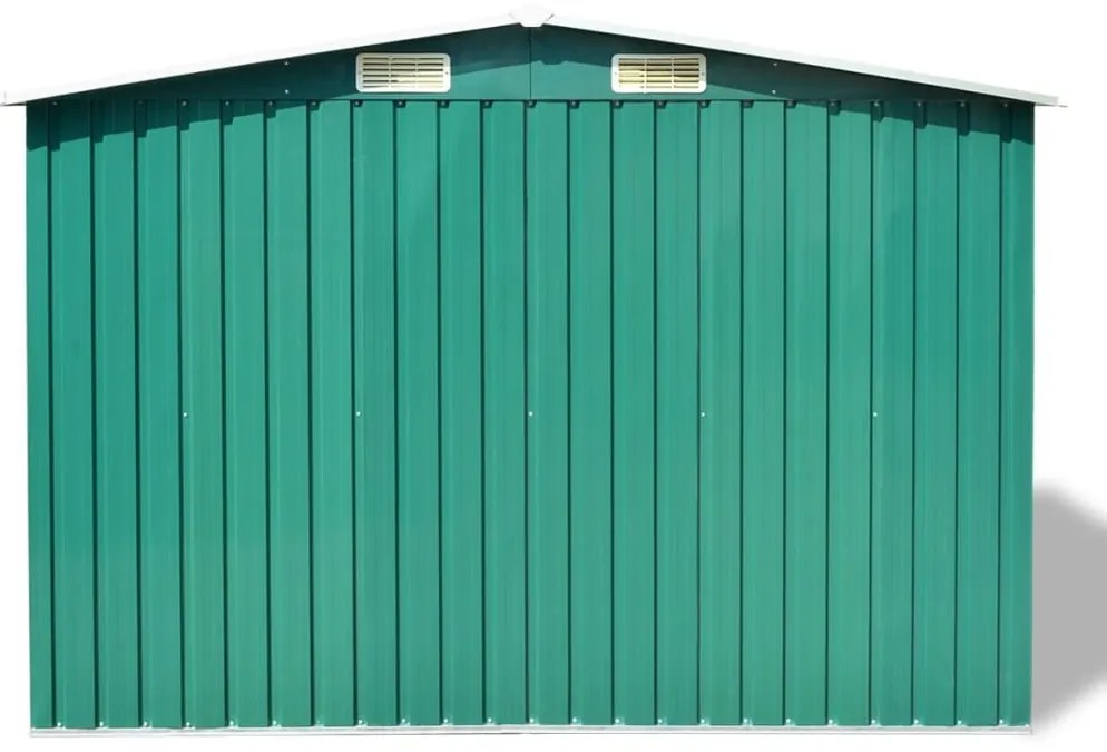 Abrigo de jardim metal verde 257x205x178 cm