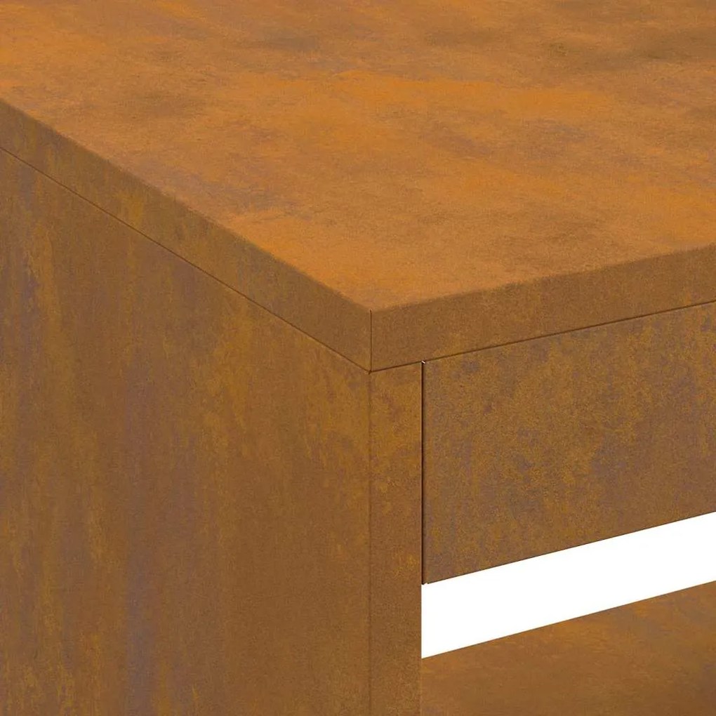 Fogueira vidaXL com Armazenamento de Toras 160x45x35 cm Aço Envelhecid