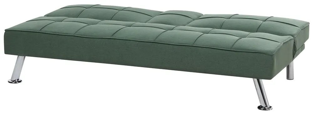 Sofá-cama de 3 lugares em tecido verde ROXEN Beliani