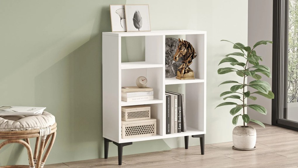 Estante Luise com Pés Altos  – Branco – 69x25x87,6 cm