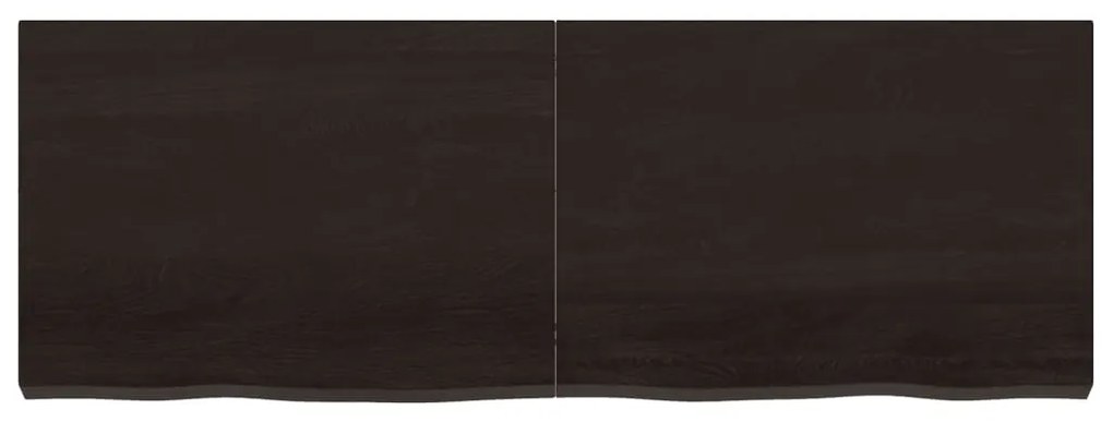 Tampo de mesa 140x50x(2-6) cm carvalho tratado castanho-escuro