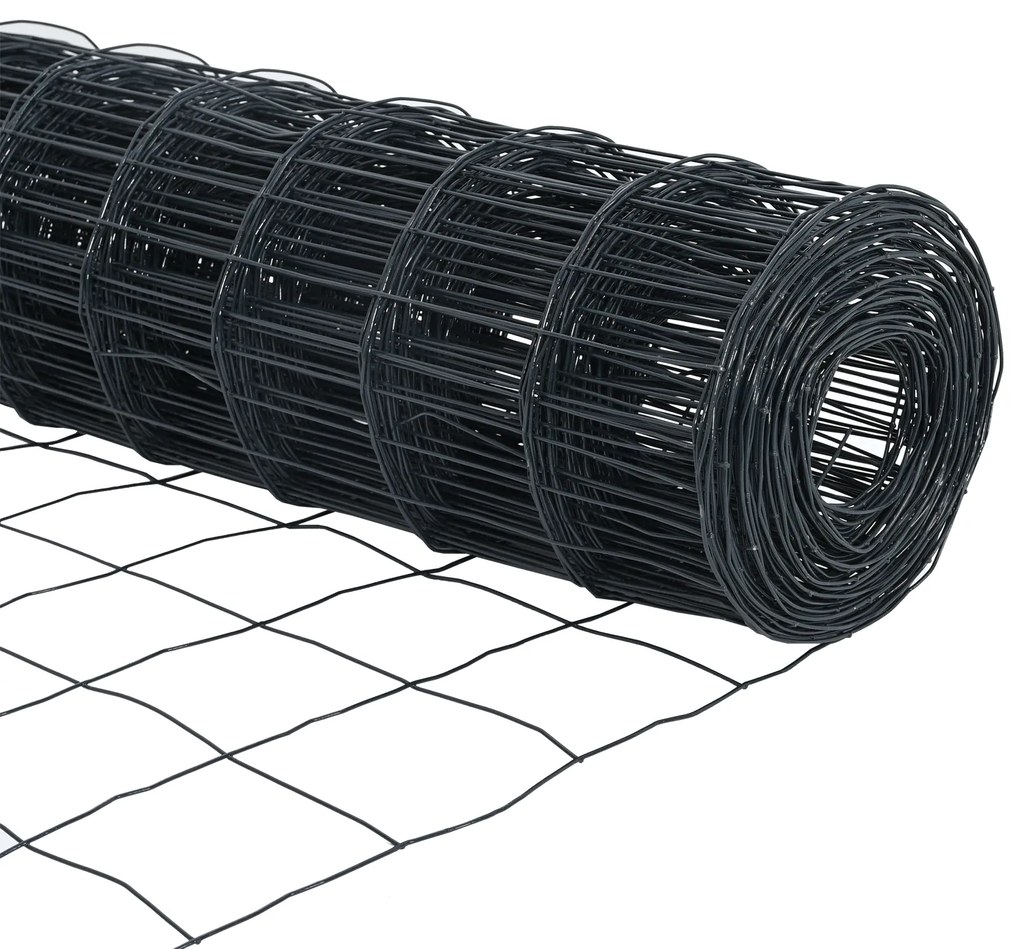 Cerca Euro com 7 Postes Flangados 1.4x10 m Aço Galvanizado