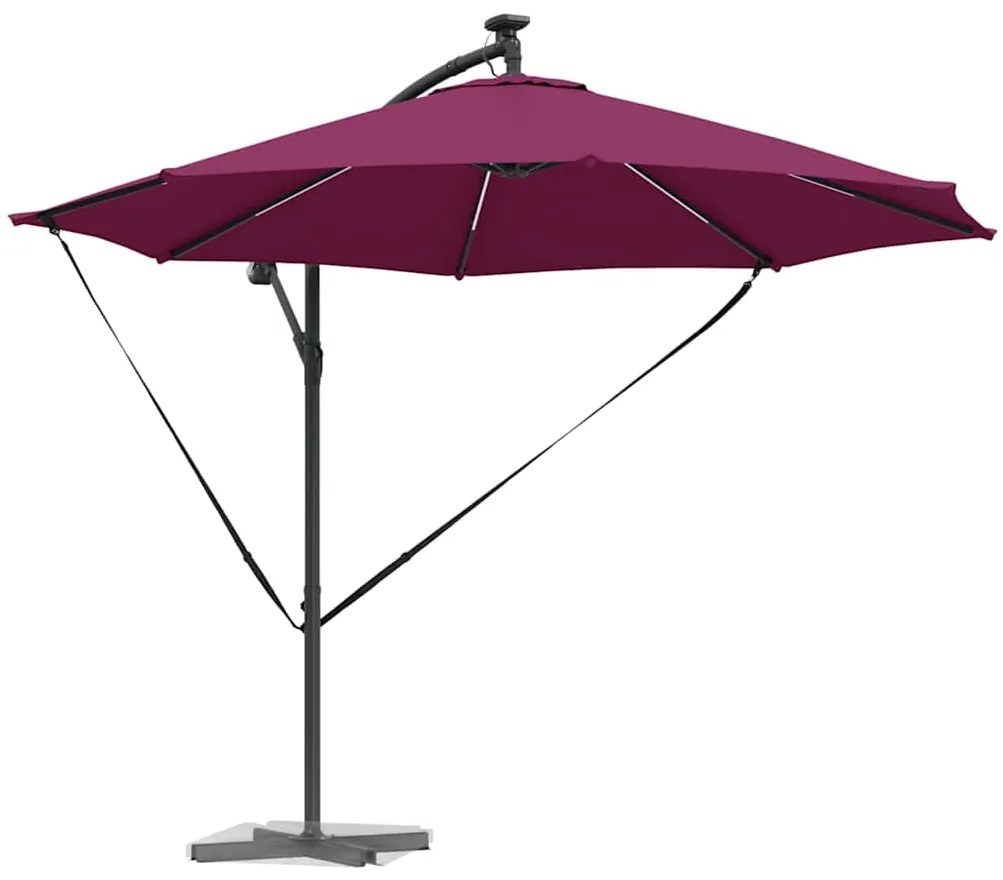 Guarda-sol de Bananeira Cantilever com bloqueio Vermelho bordô