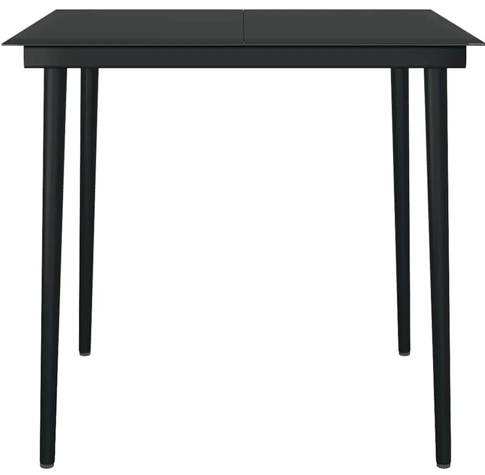 Conjunto jantar jardim 3 peças vidro vime PE castanho