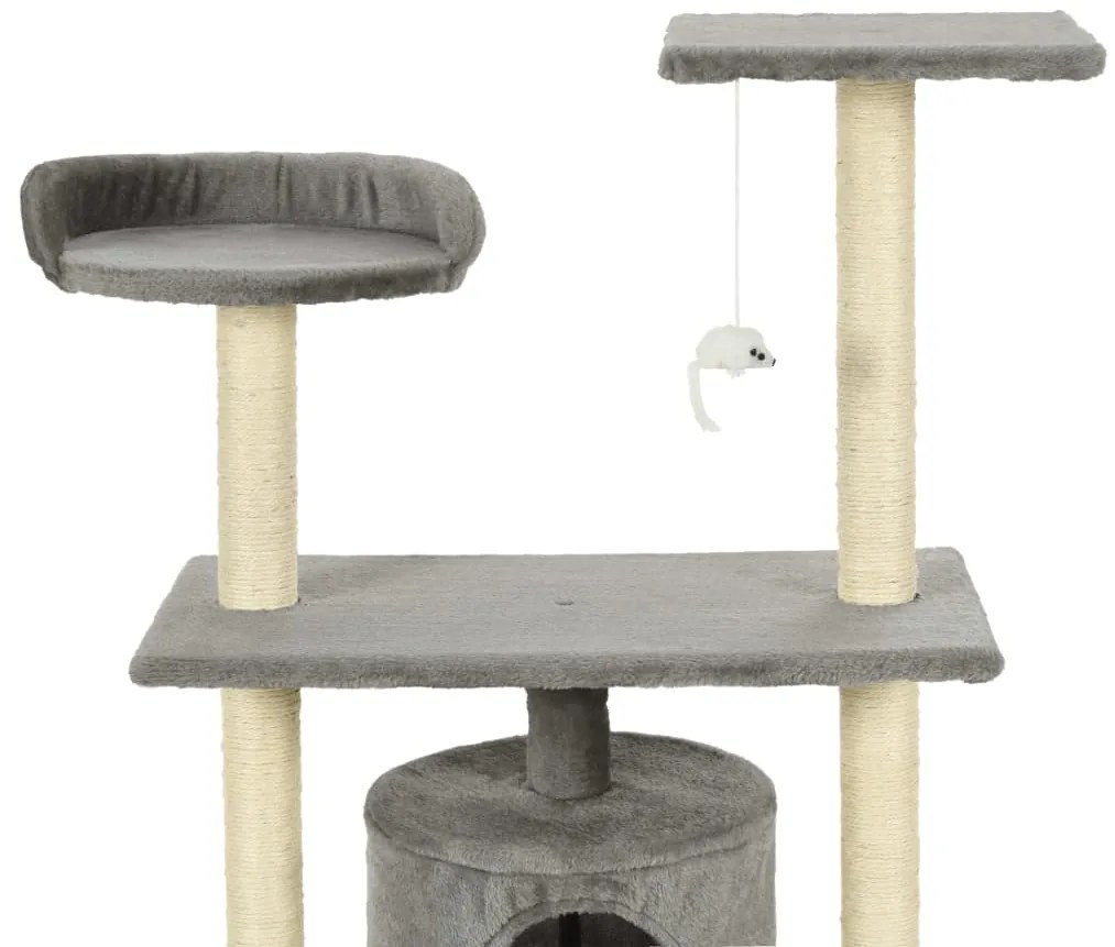 Árvore para gatos c/postes arranhadores sisal 95 cm cinzento