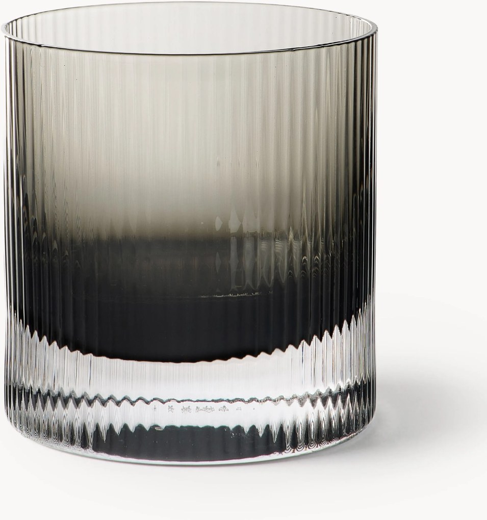 Copos de vidro artesanal Ripple, conjunto de 2, 250 ml