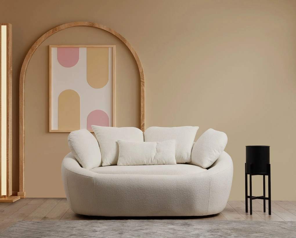 **** Sofá 2 Lugares Midye – Creme – 155x120x67 cm

**