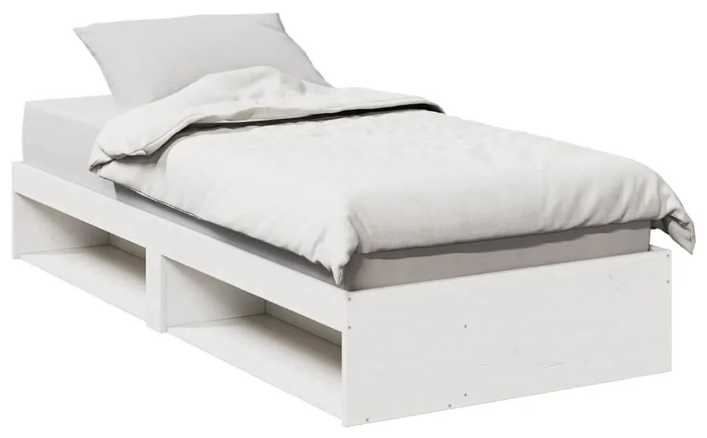 Sofá-cama sem colchão 90x190 cm madeira de pinho maciça branco