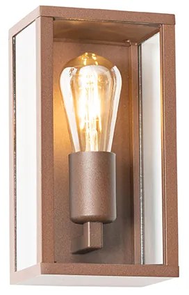Candeeiro de parede industrial castanho ferrugem 26 cm IP44 - Charlois