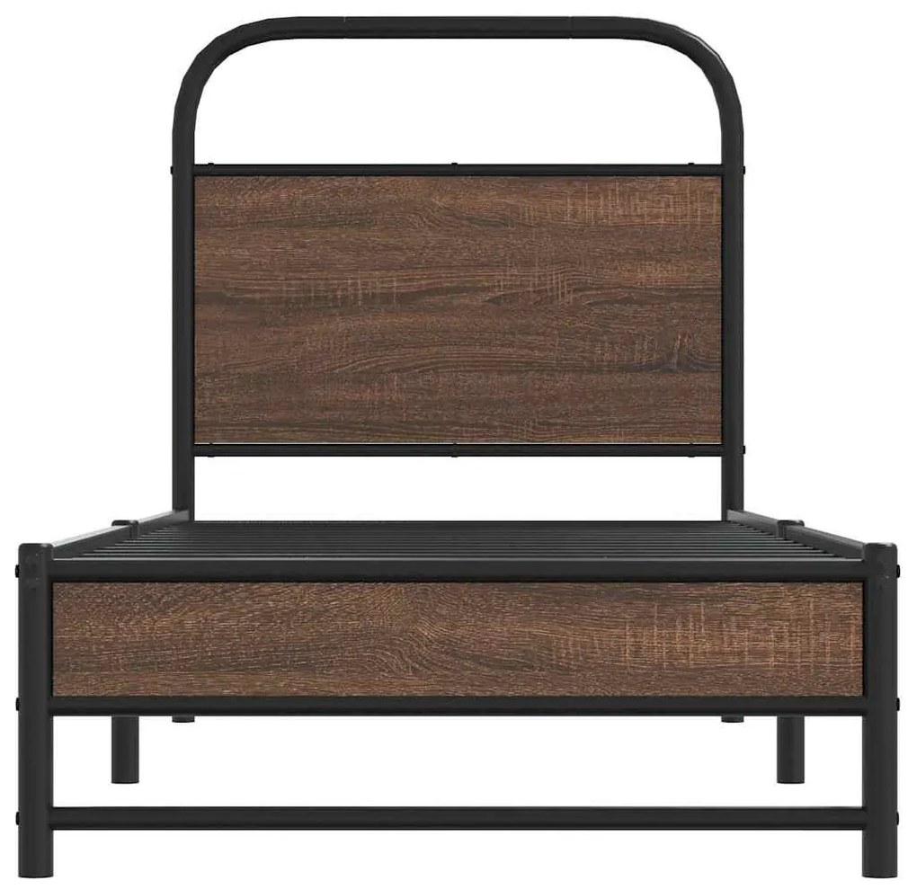 Estrutura cama s/ colchão derivados madeira carvalho castanho