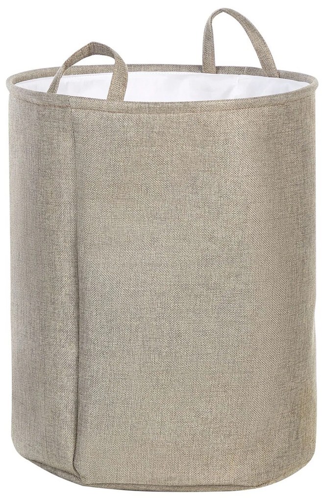 Conjunto de 2 cestos em tecido de poliéster branco e creme SAMTI Beliani