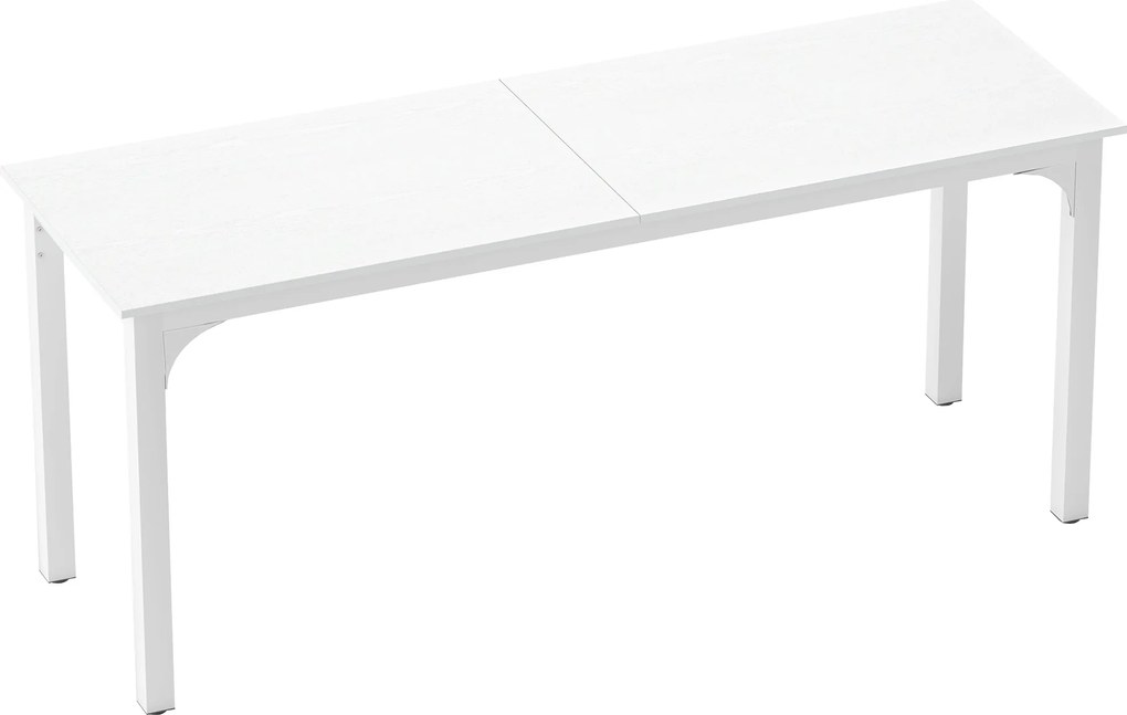 HOMCOM Secretária, secretária de computador 180 cm com tampo grande para 2 pessoas, para trabalho em casa ou estudo, branco | Aosom Portugal