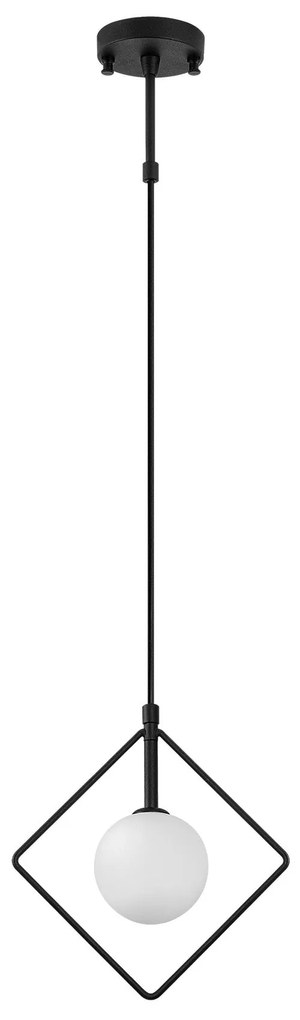 Candeeiro Suspenso Geometri – Preto e Branco – 24 x 12 cm