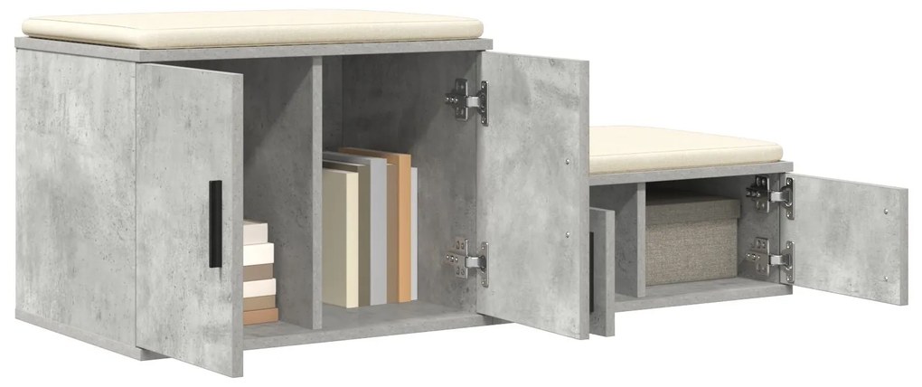 Armário de Armazenamento vidaXL Cinza Concreto 127x41x40 cm Madeira En