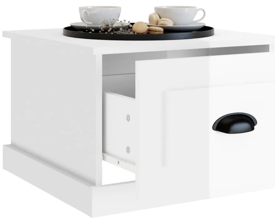 Mesa de centro 50x50x35 cm derivados madeira branco brilhante