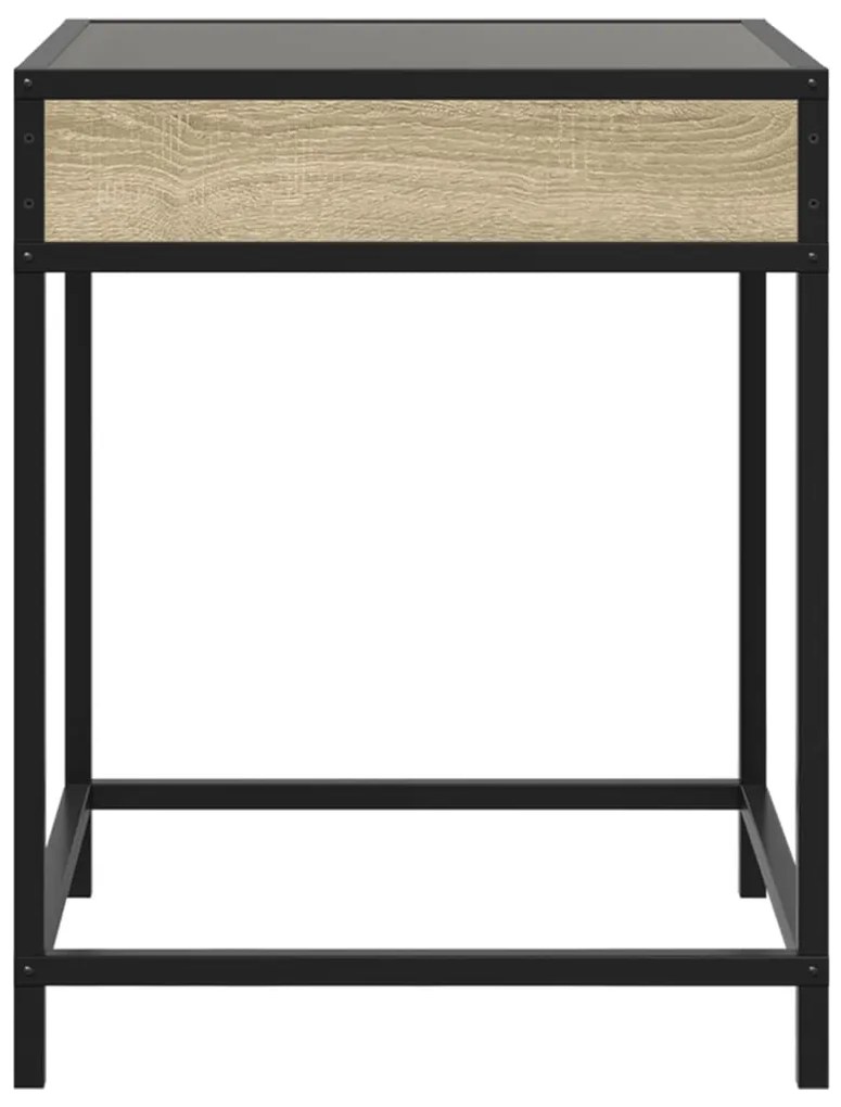 Mesa de centro luzes LED Infinity 40x40x51 cm carvalho sonoma