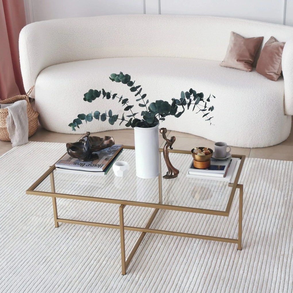 Mesa de Centro Sun S408 – Dourado – 94x35x64 cm