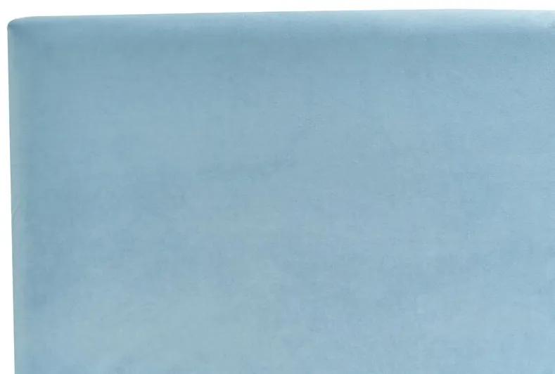 Cama de solteiro em veludo azul 90 x 200 cm FITOU Beliani