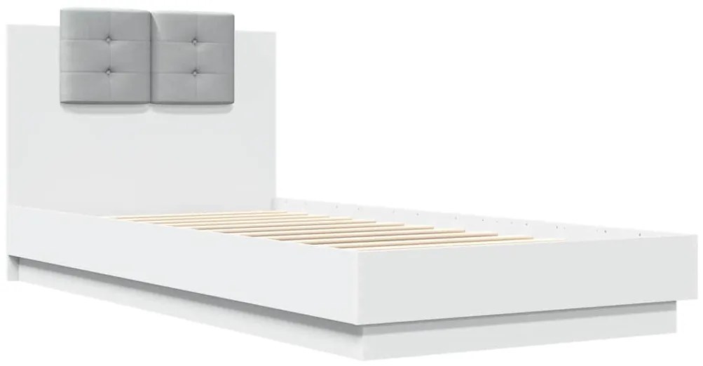 Estrutura cama c/ cabeceira 90x200 cm derivados madeira branco