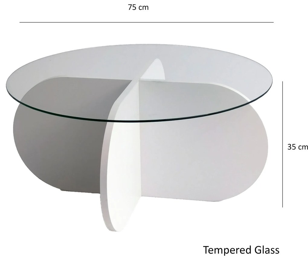 Mesa de Café Bubble – Branca – 75 cm x 35 cm x 75 cm